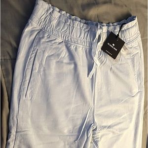 BNWT: The Normal Brand Classic Terry Wide Leg Pant. Size:small, Color:white/mist